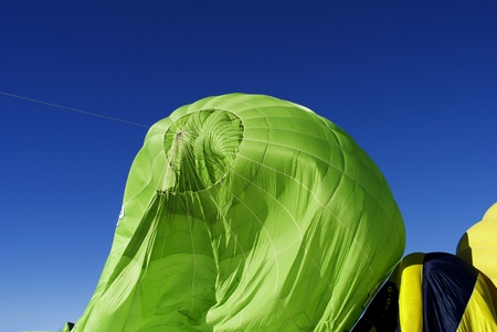balloon green during the hot air heatingの写真素材