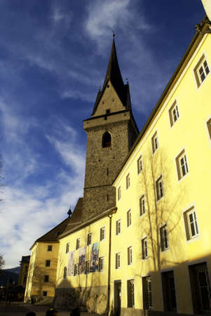 Catholic Church, Austrian architecture background blue skyの写真素材