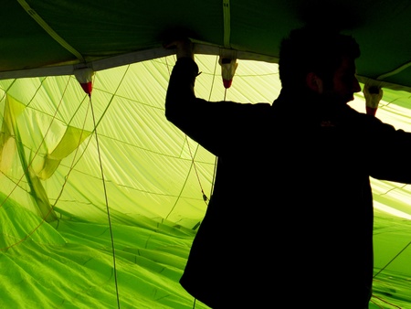 DOBBIACO, ITALY - JANUARY 15: Hot Air Balloon Festival in the Italian Dolomites January 15, 2011 In Dobbiaco, Trentino-South Tyrol - Italyのeditorial素材
