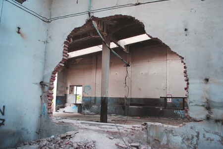 abandoned factory  industrial archeology in declineの写真素材