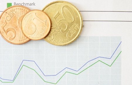 financial chart with euroの写真素材