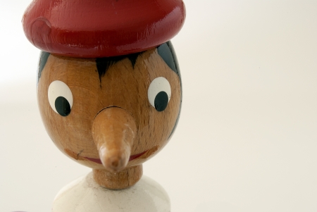 Pinocchio on white backgroundの写真素材