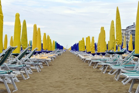 Umbrellas on the beach in Italy