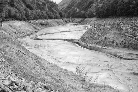 Dry River Bed. In Italyの写真素材