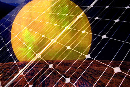 Gradient solar panel with sunsetl, Data Source: NASA