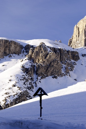 view of the Italian Alps in Val di Fassaの写真素材