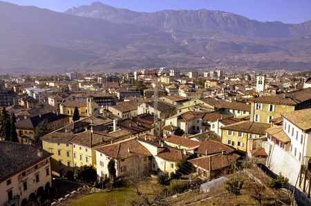 The Rovereto city as seen from above のeditorial素材