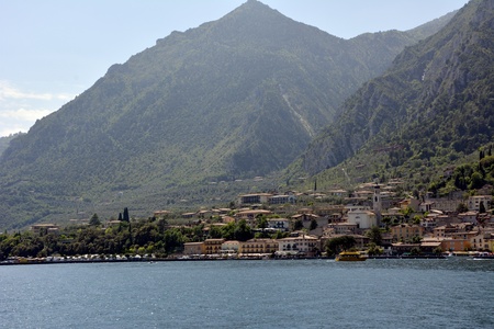 LIMONE, ITALY - MAY 14: View to the lake Garda in the city Limone sul Garda  のeditorial素材