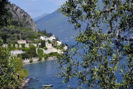 LIMONE, ITALY - MAY 14: View to the lake Garda in the city Limone sul Garda  のeditorial素材