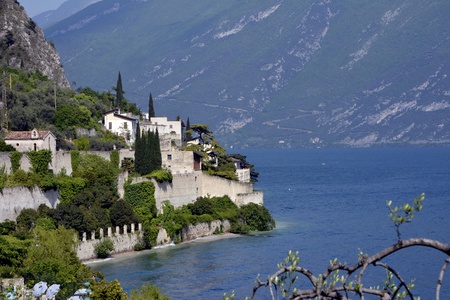 LIMONE, ITALY - MAY 14: View to the lake Garda in the city Limone sul Garda  のeditorial素材