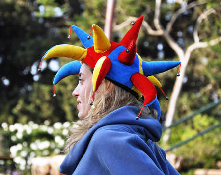 gracefull clown at fund raising event, israelの写真素材