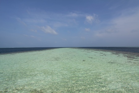 Landscape of the Indian Sea in Maldivesの写真素材