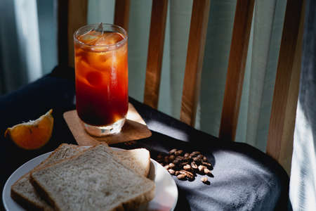 Ice Americano Black Coffee Nutrual lightingの写真素材