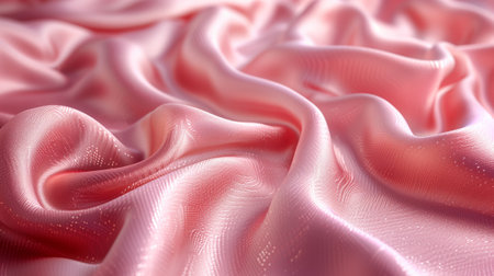 Close up of liquid satin in pink with magenta wavesの素材