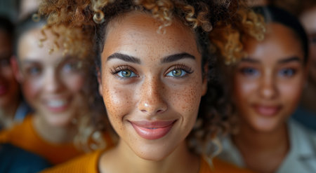 Group of women sharing a happy moment, smiling and having fun at a leisure eventの素材