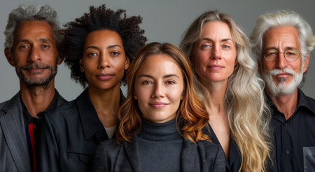 a group of people are posing for a picture togetherの素材