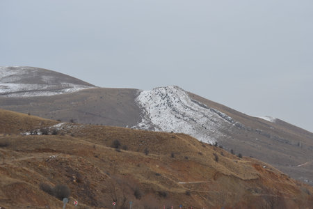 Snow covered landscape in the Anatolian mountains