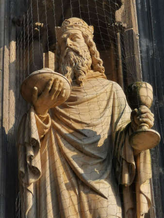 Facade decoration on buildings in Western Europeの写真素材