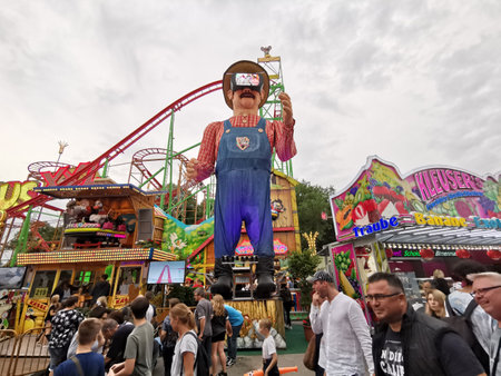 Famous Cranger Kirmes in the Ruhr area is a Luna parkのeditorial素材