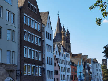 perspective in the center of Cologne a city on the Rhineの写真素材
