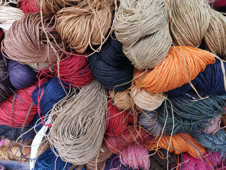 Wool of different colors and thicknesses