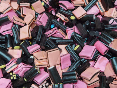Liquorice with pink black and pink candy