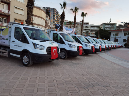 Cleaning vehicles sent from Ankara to Menemen district of Izmir on 2022.03.13のeditorial素材