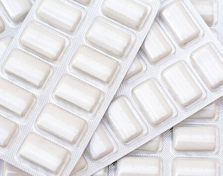 Packets of Nicotine Gum to help stop smokingの写真素材