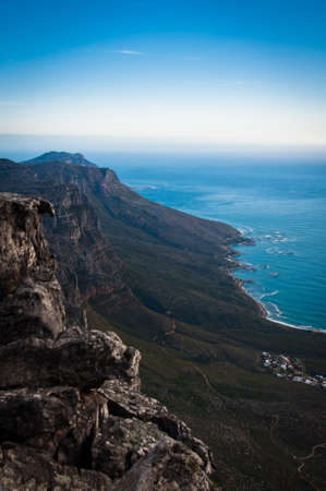 The view from the Cape Town table mountain in South Africa.の写真素材