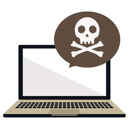 Illustration of laptop and skull.のイラスト素材
