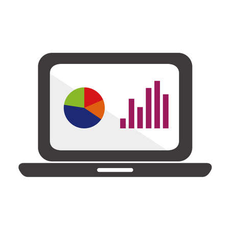 Illustration Flat of laptop and chart.のイラスト素材