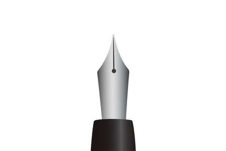 Illustration of a black fountain pen.のイラスト素材