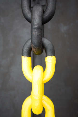 black and yellow iron chainの写真素材