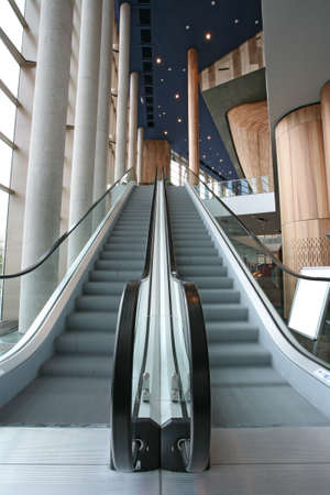 escalators in a modern interiors