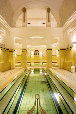 swimming pool in the public bathsの写真素材
