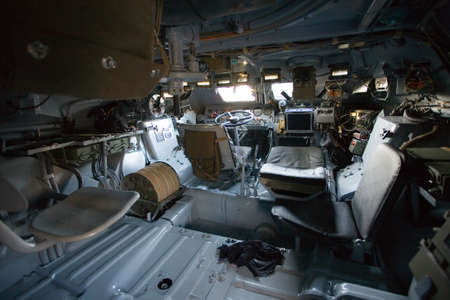 armored military vehicle inside