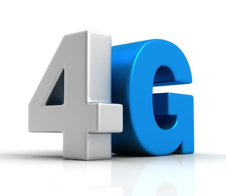 3d image of 4G text isolated on white  background