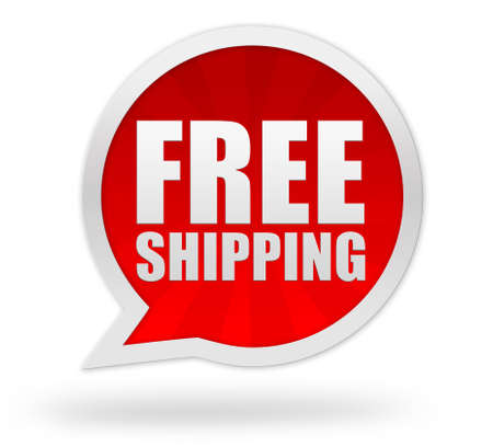 free shipping badge 3d illustration isolated on white backgroundの写真素材