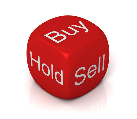 buy sell hold cube 3d illustration isolated on white backgroundの写真素材