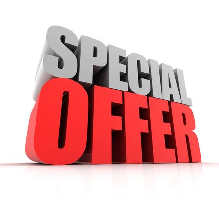 special offer 3d illustration isolated on white backgroundの写真素材