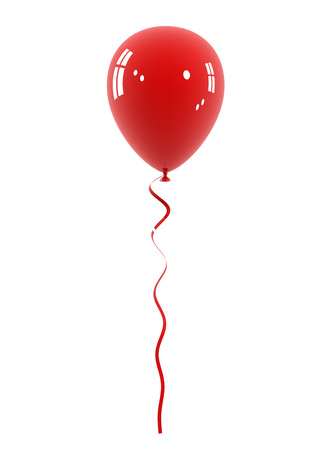 single balloon 3d illustration on white backgroundの写真素材