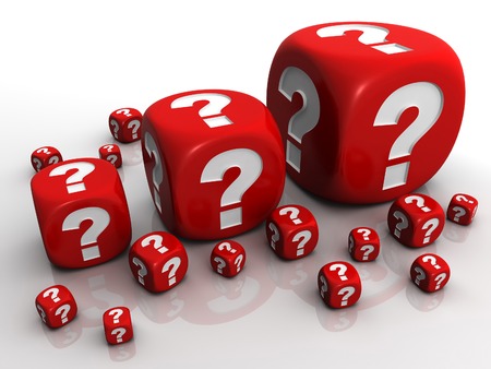 question cubes 3d illustration isolated on white background