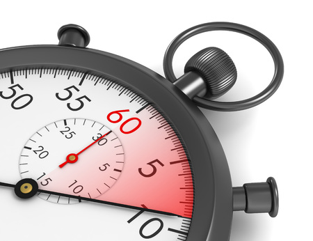 stopwatch 3d illustration isolated on white backgroundの写真素材