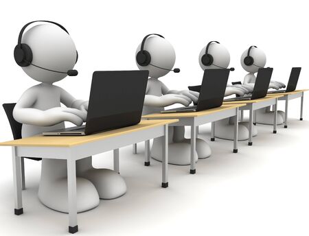 customer service 3d illustration isolated on white backgroundの写真素材