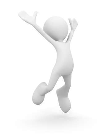 Man celebration 3d illustration isolated on white backgroundの写真素材