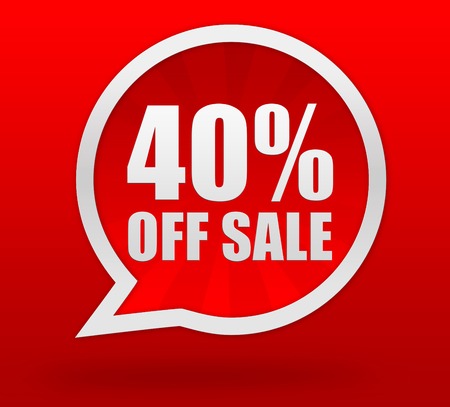 40% off sale badge 3d illustration isolated on  background
