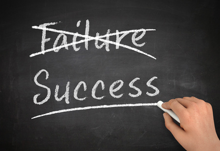 success chalkboard hand write 3d concept illustrationの写真素材