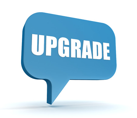 upgrade icon 3d illustration isolated on white backgroundの写真素材