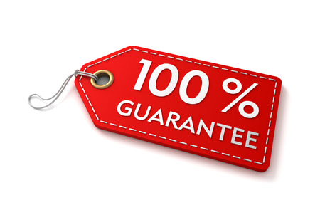 guarantee shopping tag concept 3d illustration isolated on white backgroundの写真素材