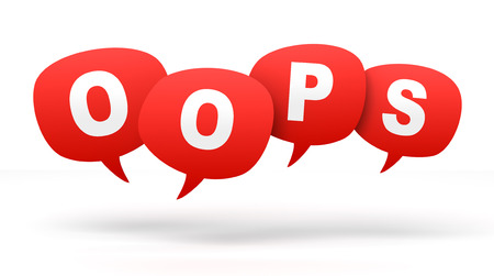 oops speech bubbles 3d concept illustration